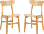Dining Chairs Set Natural Wood Mid Century Retro 2 Chairs