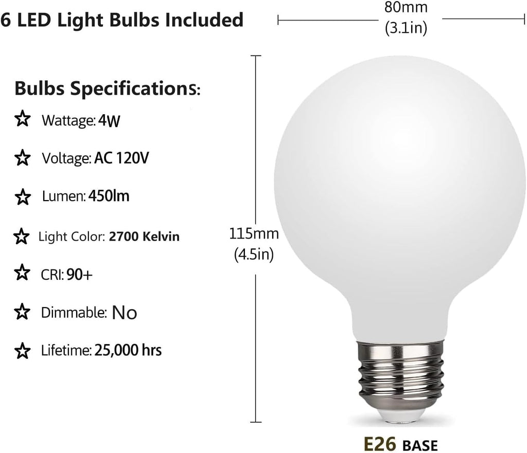 Gold 6-Light Sputnik Chandelier With LED Bulbs Included