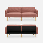 Chloe Futon Sofa Bed With Adjustable Back And Tapered Legs