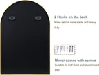 Arched Full Length Wall Mirror 24x36 Matte Black Frame