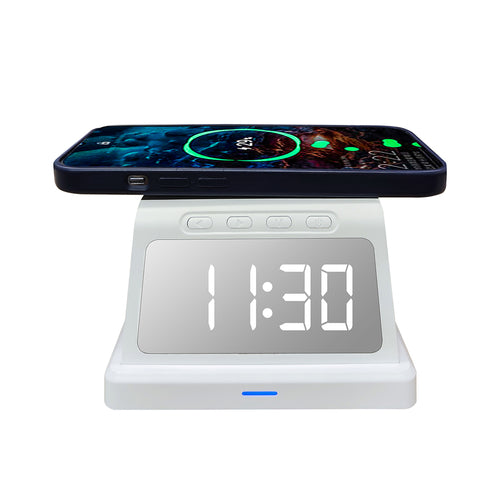 ZTECH ChargeX Rise Wireless Charging Alarm Clock – White